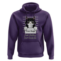 Funny Black Cat Quote Hoodie Free Hugs Just Kidding Do Not Touch Me - Wonder Print Shop