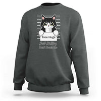 Funny Black Cat Quote Sweatshirt Free Hugs Just Kidding Do Not Touch Me - Wonder Print Shop