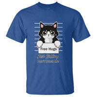 Funny Black Cat Quote T Shirt Free Hugs Just Kidding Do Not Touch Me - Wonder Print Shop