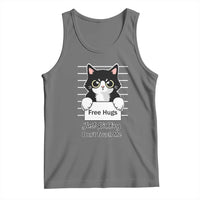 Funny Black Cat Quote Tank Top Free Hugs Just Kidding Do Not Touch Me - Wonder Print Shop