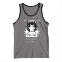 Funny Black Cat Quote Tank Top Free Hugs Just Kidding Do Not Touch Me - Wonder Print Shop