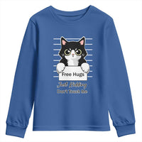 Funny Black Cat Quote Youth Sweatshirt Free Hugs Just Kidding Do Not Touch Me - Wonder Print Shop