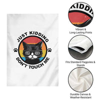 Black Cat Lovers Garden Flag Free Hugs Just Kidding Do Not Touch Me Gift - Wonder Print Shop
