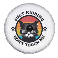 Black Cat Lovers Spare Tire Cover Free Hugs Just Kidding Do Not Touch Me Gift - Wonder Print Shop