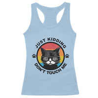 Black Cat Lovers Racerback Tank Top Free Hugs Just Kidding Do Not Touch Me Gift - Wonder Print Shop