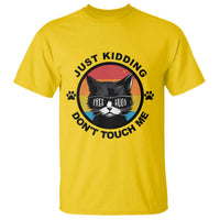 Black Cat Lovers T Shirt Free Hugs Just Kidding Do Not Touch Me Gift - Wonder Print Shop