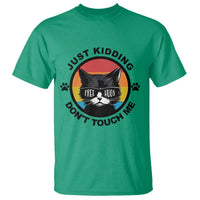 Black Cat Lovers T Shirt Free Hugs Just Kidding Do Not Touch Me Gift - Wonder Print Shop