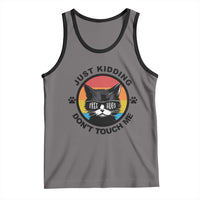 Black Cat Lovers Tank Top Free Hugs Just Kidding Do Not Touch Me Gift - Wonder Print Shop