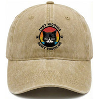 Black Cat Lovers Washed Cotton Baseball Cap Free Hugs Just Kidding Do Not Touch Me Gift