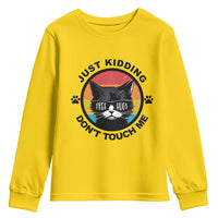 Black Cat Lovers Youth Sweatshirt Free Hugs Just Kidding Do Not Touch Me Gift - Wonder Print Shop
