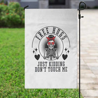Funny Skeleton Sarcastic Gift Garden Flag Free Hugs Do Not Touch Me - Wonder Print Shop