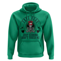 Funny Skeleton Sarcastic Gift Hoodie Free Hugs Do Not Touch Me - Wonder Print Shop