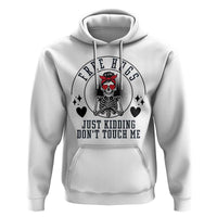 Funny Skeleton Sarcastic Gift Hoodie Free Hugs Do Not Touch Me - Wonder Print Shop