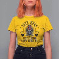 Funny Skeleton Sarcastic Gift T Shirt For Women Free Hugs Do Not Touch Me - Wonder Print Shop