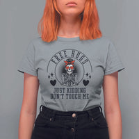 Funny Skeleton Sarcastic Gift T Shirt For Women Free Hugs Do Not Touch Me - Wonder Print Shop