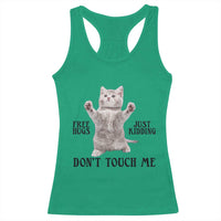 Free Hugs Do Not Touch Me Racerback Tank Top Funny Cat Meme - Wonder Print Shop