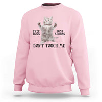 Free Hugs Do Not Touch Me Sweatshirt Funny Cat Meme - Wonder Print Shop