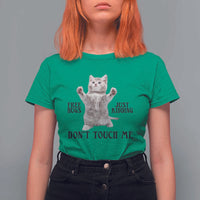 Free Hugs Do Not Touch Me T Shirt For Women Funny Cat Meme - Wonder Print Shop