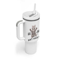 Free Hugs Do Not Touch Me Tumbler With Handle Funny Cat Meme