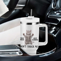 Free Hugs Do Not Touch Me Tumbler With Handle Funny Cat Meme