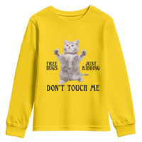 Free Hugs Do Not Touch Me Youth Sweatshirt Funny Cat Meme - Wonder Print Shop
