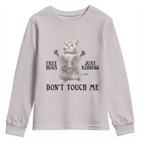 Free Hugs Do Not Touch Me Youth Sweatshirt Funny Cat Meme - Wonder Print Shop