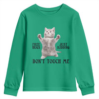Free Hugs Do Not Touch Me Youth Sweatshirt Funny Cat Meme - Wonder Print Shop