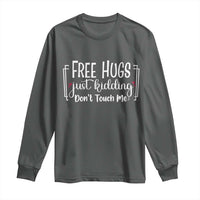 Funny Sarcastic Long Sleeve Shirt Free Hugs Just Kidding Do Not Touch Me - Wonder Print Shop