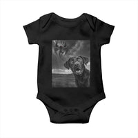 Funny Labrador Selfie With Mothman Baby Onesie Cryptid Gift - Wonder Print Shop