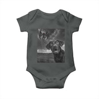 Funny Labrador Selfie With Mothman Baby Onesie Cryptid Gift - Wonder Print Shop