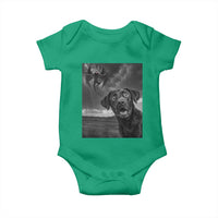 Funny Labrador Selfie With Mothman Baby Onesie Cryptid Gift - Wonder Print Shop