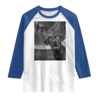 Funny Labrador Selfie With Mothman Raglan Shirt Cryptid Gift - Wonder Print Shop