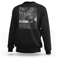 Funny Labrador Selfie With Mothman Sweatshirt Cryptid Gift - Wonder Print Shop