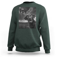 Funny Labrador Selfie With Mothman Sweatshirt Cryptid Gift - Wonder Print Shop