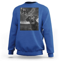 Funny Labrador Selfie With Mothman Sweatshirt Cryptid Gift - Wonder Print Shop