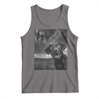Funny Labrador Selfie With Mothman Tank Top Cryptid Gift - Wonder Print Shop