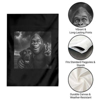 Cute Labrador Selfie With Bigfoot Garden Flag Funny Cryptid - Wonder Print Shop