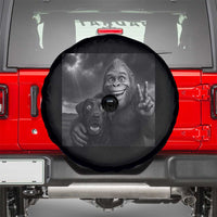 Cute Labrador Selfie With Bigfoot Spare Tire Cover Funny Cryptid - Wonder Print Shop
