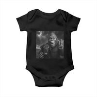 Cute Labrador Selfie With Bigfoot Baby Onesie Funny Cryptid - Wonder Print Shop