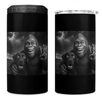 Cute Labrador Selfie With Bigfoot 4 in 1 Can Cooler Tumbler Funny Cryptid - Wonder Print Shop