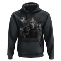 Cute Labrador Selfie With Bigfoot Hoodie Funny Cryptid - Wonder Print Shop