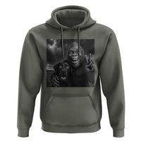 Cute Labrador Selfie With Bigfoot Hoodie Funny Cryptid - Wonder Print Shop