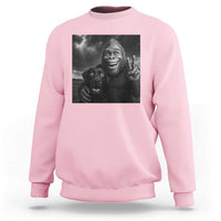 Cute Labrador Selfie With Bigfoot Sweatshirt Funny Cryptid - Wonder Print Shop