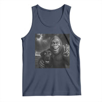 Cute Labrador Selfie With Bigfoot Tank Top Funny Cryptid - Wonder Print Shop
