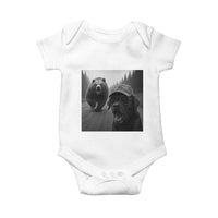 Funny Labrador Selfie With Bear Baby Onesie Dog Lover Gift - Wonder Print Shop