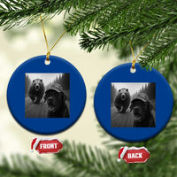 Funny Labrador Selfie With Bear Ceramic Ornament Dog Lover Gift - Wonder Print Shop