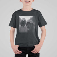 Funny Labrador Selfie With Bear T Shirt For Kid Dog Lover Gift - Wonder Print Shop