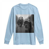 Funny Labrador Selfie With Bear Long Sleeve Shirt Dog Lover Gift - Wonder Print Shop