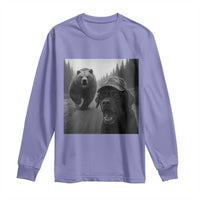 Funny Labrador Selfie With Bear Long Sleeve Shirt Dog Lover Gift - Wonder Print Shop