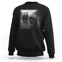 Funny Labrador Selfie With Bear Sweatshirt Dog Lover Gift - Wonder Print Shop